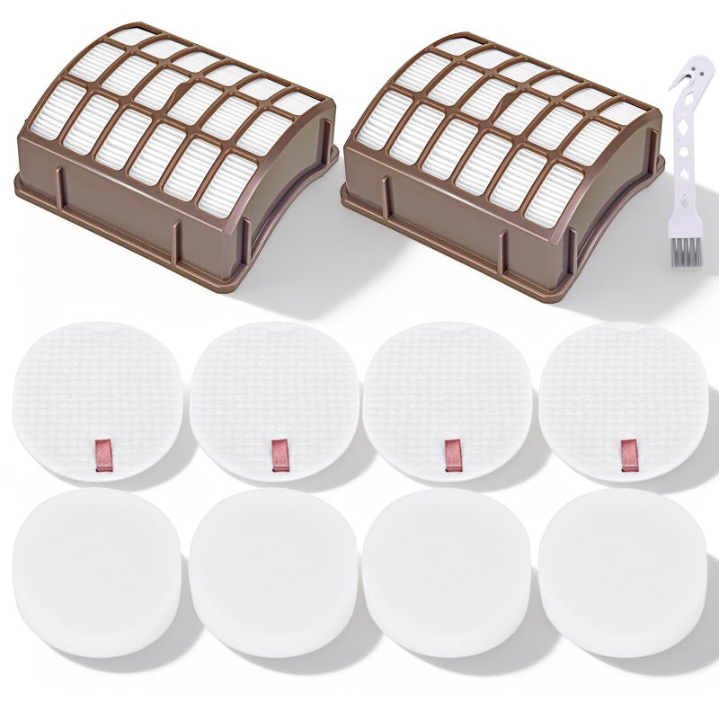 Leadaybetter 2 HEPA + 4 Foam & Felt Filters for Shark Navigator Professional (NV70 NV71 NV80 NVC80C UV420) and Rotator Professional XL Capacity (NV90 NV95), Compare to Part # XFF80 & XHF80 - Image 1